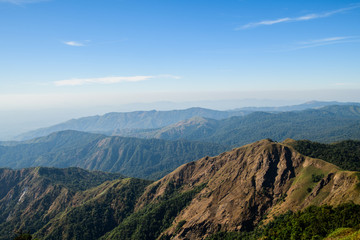 Fototapeta na wymiar Complex mountain range at mulayit taung, myanmar