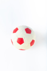 Naklejka premium toy soccer ball, rubber ball for dog or cat on white background