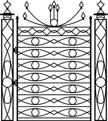 Wrought Iron Gate, Ornamental Design