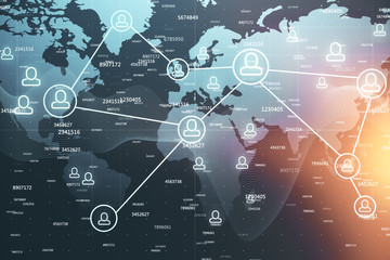 Abstract map with HR network