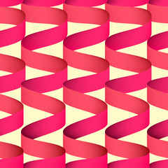 Continuous Pink Ribbon Seamless Pattern