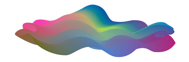Abstract wavy colourful background. Gradient blended liquid design. Motion sound wave. 3d Vector illustration.