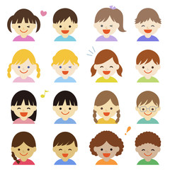 世界の子供 アイコン / vector eps