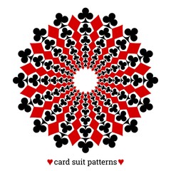 Gambling card suit poker pattern made with clubs and diamonds