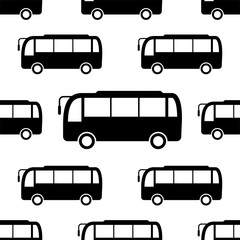 Bus Icon Seamless Pattern, Bus