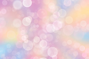 Abstract blurred soft focus bokeh of bright on pastel background.