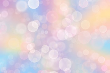 Abstract blurred soft focus bokeh of bright on pastel background.