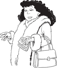 A woman in a fur coat, winter season picture