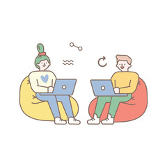 Line art vector people. Office, business worker