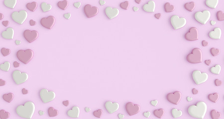Obraz na płótnie Canvas Valentine's day illustration with heart - 3d rendering