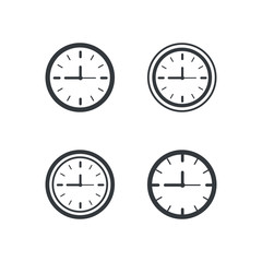 Clock icons set in trendy flat style isolated on background. Clock icon page symbol for your web site design Time symbol.