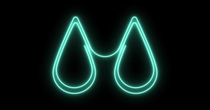 Neon spiral in the form of two connected drops.