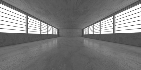 Dark concrete empty room. Modern architecture design