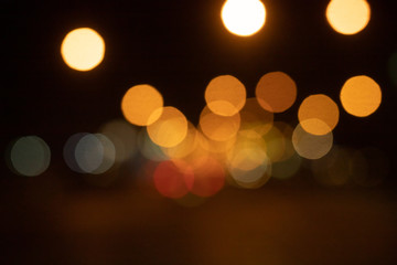 Blur image of city lights in the night.