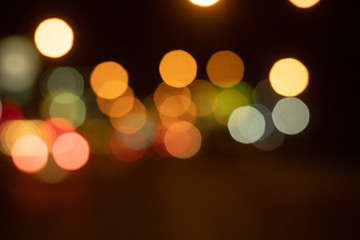 Blur image of city lights in the night.
