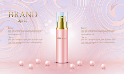 Abstract rose gold background for cosmetic product with 3d packaging vector illustration