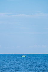 sea and blue sky background.