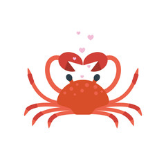 Red crab pose hands in shape of heart