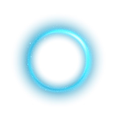 Round blue light twisted on white background, Suitable for product advertising, product design, and other