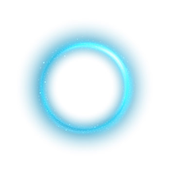 Round Blue Light Twisted On White Background, Suitable For Product Advertising, Product Design, And Other