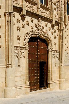 Front entrance to the Jabalquinto Palace, Baeza, Spain.