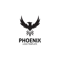 creative simple phoenix bird circle logo concept