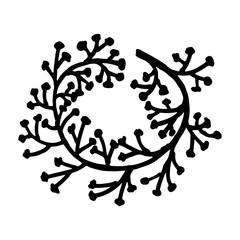 Fototapeta premium vintage vector set of hand drawn tree branches with leaves and flowers. Spring time, blossom, floral, cute.