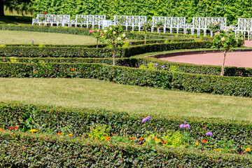 Formal garden in Catherine Park in Tsarskoye Selo, Pushkin, Russia