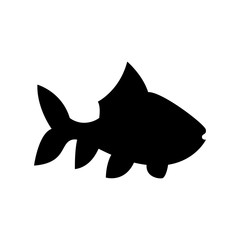 Beautiful fish, great design for any purposes. Vector image. Black element. Modern banner with black fish for concept design. Vector isolated outline drawing. Food concept. Contour drawing.