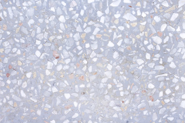 Terrazzo old surface stone floor , polished rock gray white light background