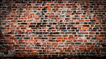Old orange brick wall for background,