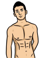 Fototapeta premium cartoon sexy man on white background