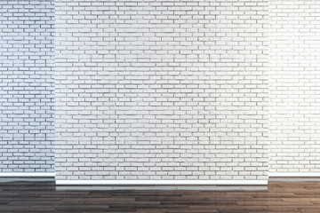 Exhibition hall interior and brick wall