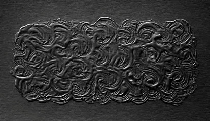 Abstract black background texture, retro ink painting. 3d fantastic modern sketch in a minimal gray style.