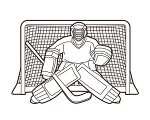 Ice Hockey player action cartoon sport graphic vector
