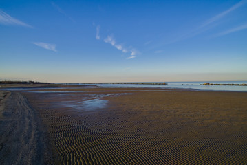La bassa marea in inverno