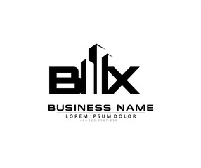 B X BX Initial building logo concept