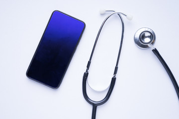Phone after sales service, repair, maintenance concept. Smartphone being diagnosed with a...