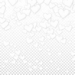 White heart love confettis. Valentine's day gradie
