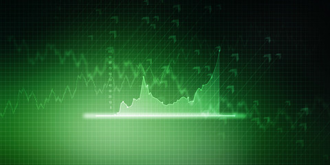 2d rendering Stock market online business concept. business Graph 