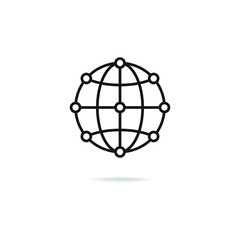 Global network icon design isolated on white background. Vector illustration