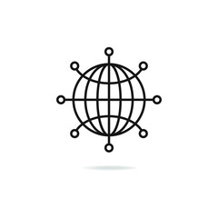 Global network icon design isolated on white background. Vector illustration