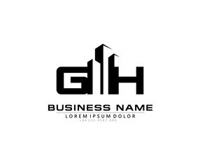 G H GH Initial building logo concept