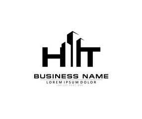 H T HT Initial building logo concept