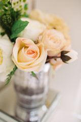 Obraz na płótnie Canvas Bohemian wedding bouquet with beautiful flowers. 