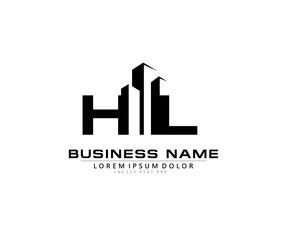 H L HL Initial building logo concept