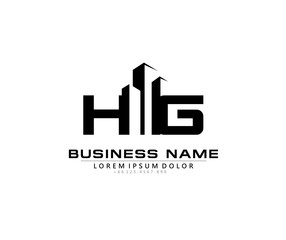 Fototapeta premium H G HG Initial building logo concept