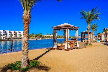 Relaxing at beach at white beach - travel destination for vacation - Hurghada, Red Sea, Egypt