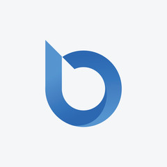 logo letter B with ribbon swoosh wave. The logo can be used for business consulting and financial companies. Technology digital concept. - vector