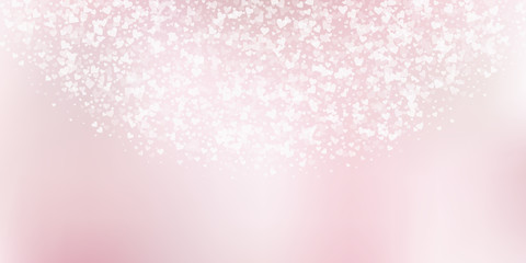 White heart love confettis. Valentine's day semici